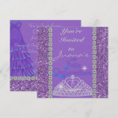 INVITATIONS DE LA Quincéenne DES CRISTAUX PURPLE (Devant / Derrière)