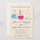 Invitations de la répétition de chimie rose et ble (Devant)
