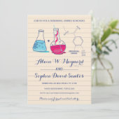 Invitations de la répétition de chimie rose et ble (Debout devant)