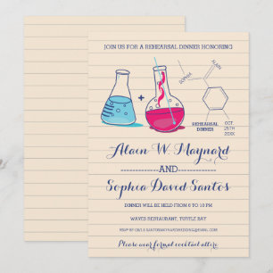 Invitations de la répétition de chimie rose et ble