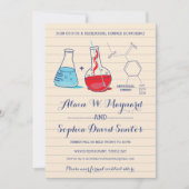 Invitations de la répétition de chimie rouge et bl (Devant)