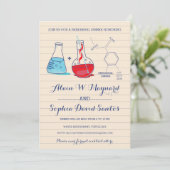 Invitations de la répétition de chimie rouge et bl (Debout devant)