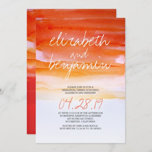 Invitations de la répétition de l'aquarelle modern (Devant / Derrière)