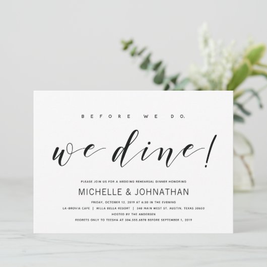 Invitations de la répétition de mariage moderne et (Debout devant)