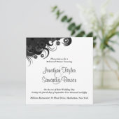 Invitations de la répétition de Mariage noir et bl (Debout devant)