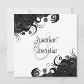 Invitations de la répétition de Mariage noir et bl (Dos)