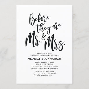 Invitations de la répétition de mariage parfait et