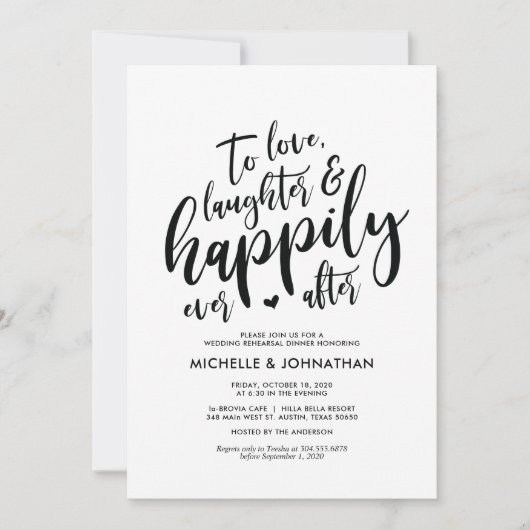 Invitations de la répétition de mariage parfait et (Devant)