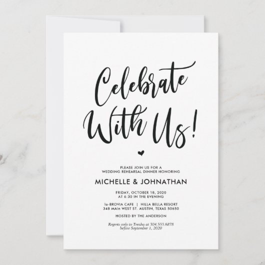Invitations de la répétition de mariage parfait et (Devant)