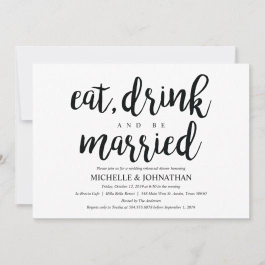 Invitations de la répétition de Mariage rustique (Devant)