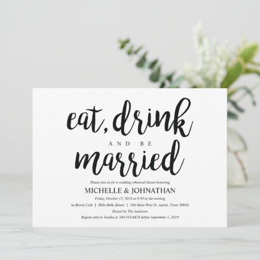 Invitations de la répétition de Mariage rustique (Debout devant)