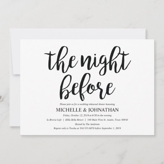 Invitations de la répétition de Mariage rustique (Devant)