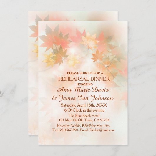 Invitations de la répétition du brouillard d'autom (Devant / Derrière)