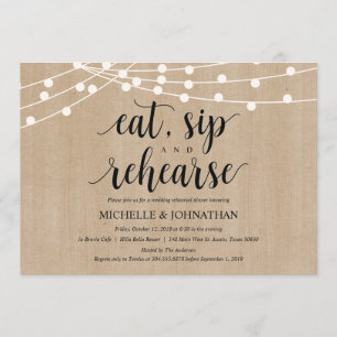 Invitations de la répétition Rustic String Lights