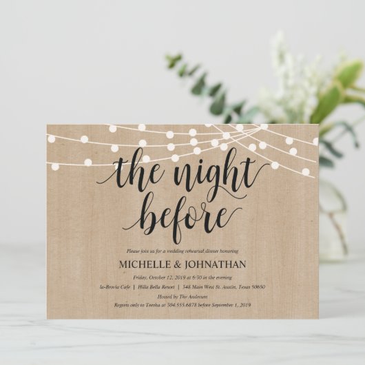Invitations de la répétition Rustic String Lights (Debout devant)
