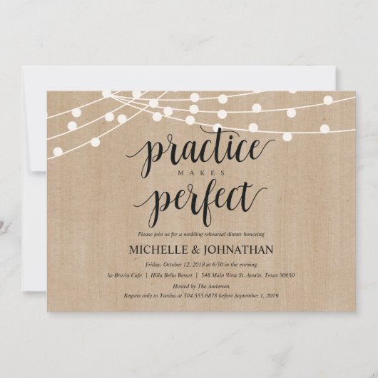 Invitations de la répétition Rustic String Lights (Devant)