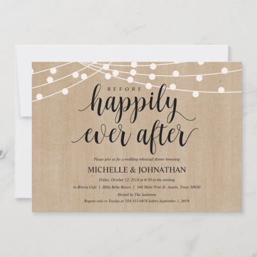 Invitations de la répétition Rustic String Lights (Devant)