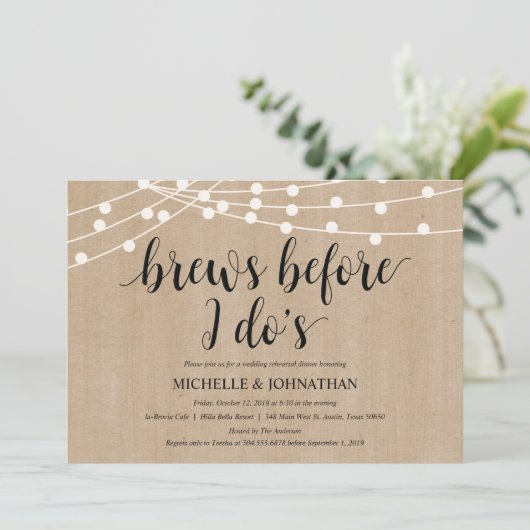 Invitations de la répétition Rustic String Lights (Debout devant)