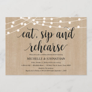 Invitations de la répétition Rustic String Lights