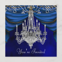 Invitations de la Royal Navy Blue Chandelier Party