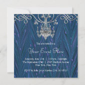 Invitations de la Royal Navy Blue Chandelier Party (Dos)