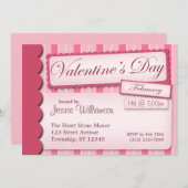 Invitations de la Saint-Valentin au scandale rose (Devant / Derrière)