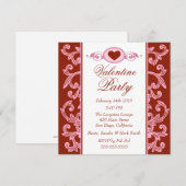 Invitations de la Saint-Valentin Red Strawberry Pi (Devant / Derrière)