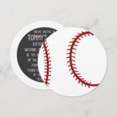Invitations de la soirée à thème du baseball (Devant / Derrière)