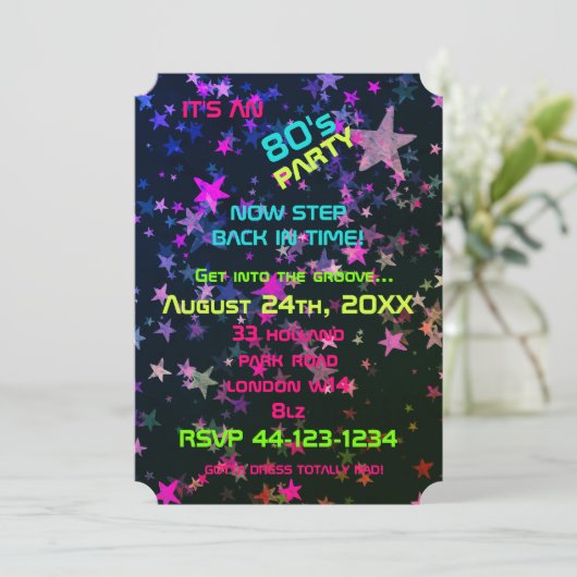 Invitations de la soirée à thème du Cute Neon 80's (Debout devant)