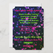 Invitations de la soirée à thème du Cute Neon 80's (Dos)