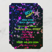 Invitations de la soirée à thème du Cute Neon 80's (Devant / Derrière)