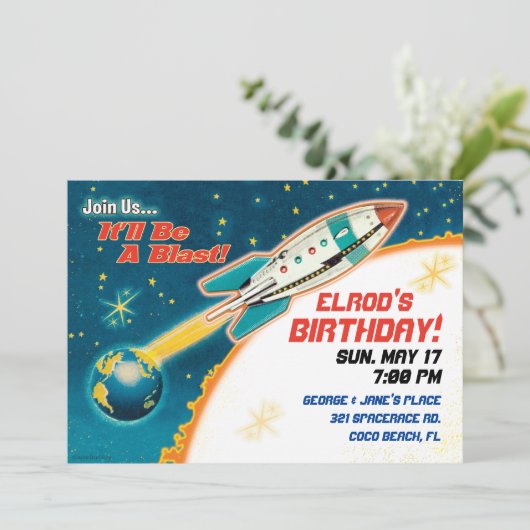 Invitations de la soirée à thème Espace rétro (Debout devant)