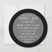 Invitations de la soirée autour du thème du ballon (Dos)