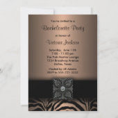Invitations de la soirée Brown Zebra Bachelorette (Dos)