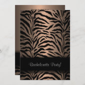 Invitations de la soirée Brown Zebra Bachelorette (Devant / Derrière)