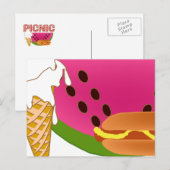 Invitations de la soirée carte postale de pique-ni (Devant / Derrière)