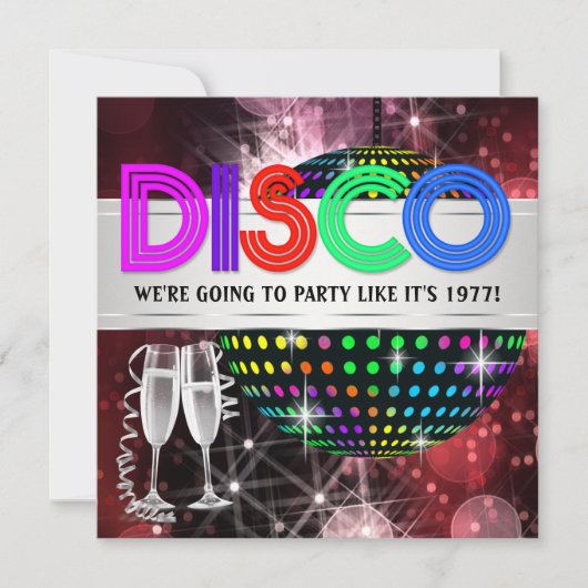 Invitations de la soirée dansante disco (Devant)