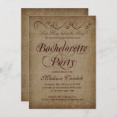Invitations de la soirée de bachelorette rustique (Devant / Derrière)