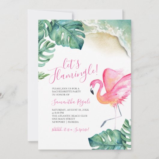 Invitations de la soirée de bachelorette tropicale (Devant)