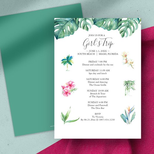 Invitations de la soirée de bachelorette tropicale