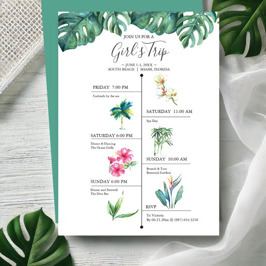 Invitations de la soirée de bachelorette tropicale