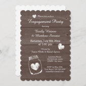 Invitations de la soirée de fiançailles rustique e (Devant / Derrière)