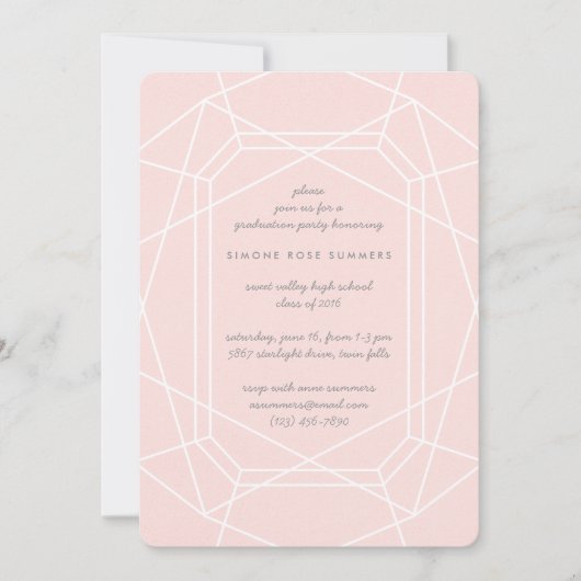 Invitations de la soirée de graduation Gem Chic st (Devant)