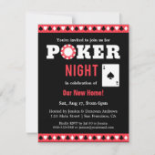 Invitations de la soirée de jeu de poker moderne (Devant)