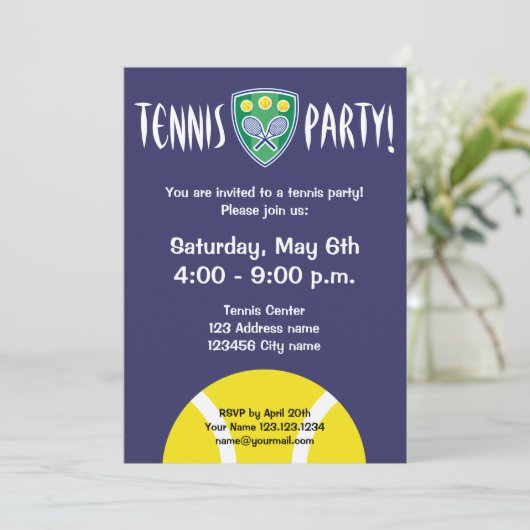 Invitations de la soirée de tennis| invitations de (Debout devant)