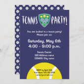 Invitations de la soirée de tennis| invitations de (Devant / Derrière)