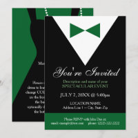 Invitations de la soirée moderne de Tuxedo Black a