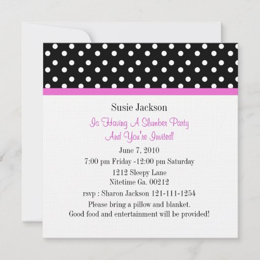 Invitations de la soirée papillon Polka Dot (Devant)