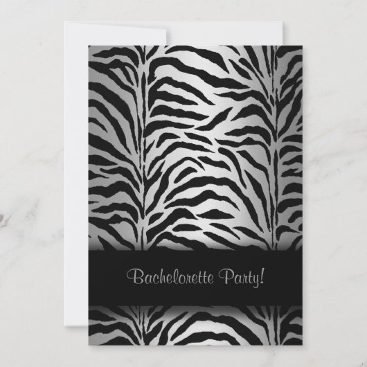 Invitations de la soirée Silver Zebra Bachelorette (Devant)