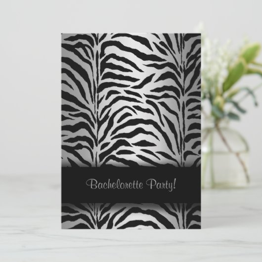 Invitations de la soirée Silver Zebra Bachelorette (Debout devant)